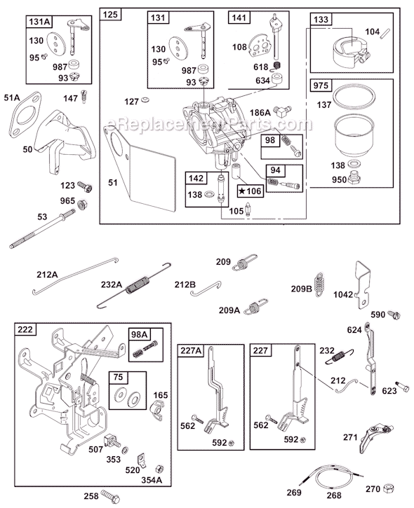Page C Diagram and Parts List for 19B400SERIES  Briggs and Stratton Engine
